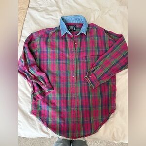 Vintage plaid button up shirt